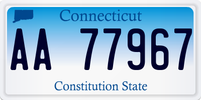 CT license plate AA77967