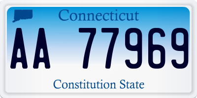 CT license plate AA77969