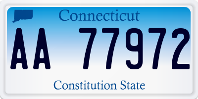 CT license plate AA77972
