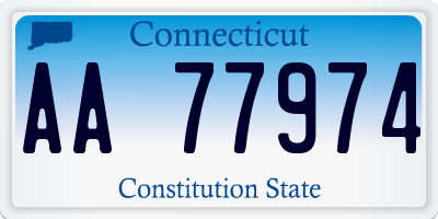 CT license plate AA77974