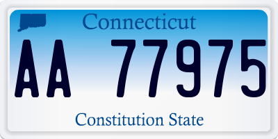 CT license plate AA77975
