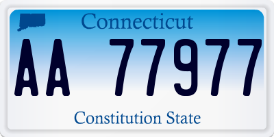 CT license plate AA77977