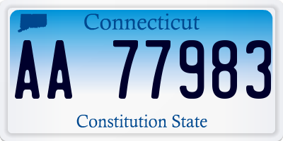 CT license plate AA77983
