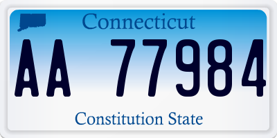 CT license plate AA77984