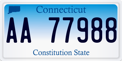 CT license plate AA77988