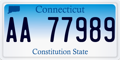 CT license plate AA77989