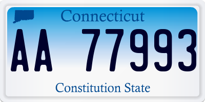 CT license plate AA77993