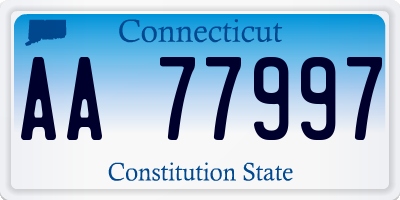 CT license plate AA77997
