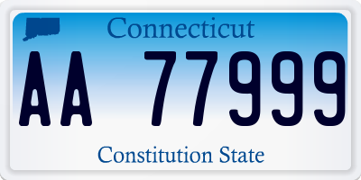 CT license plate AA77999