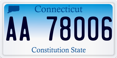 CT license plate AA78006