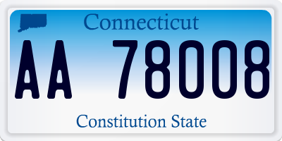 CT license plate AA78008