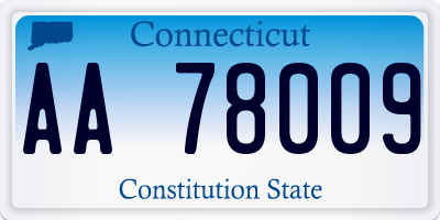 CT license plate AA78009