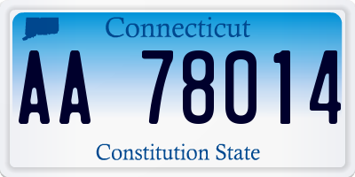CT license plate AA78014