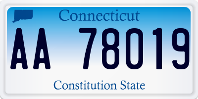 CT license plate AA78019