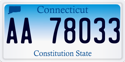 CT license plate AA78033