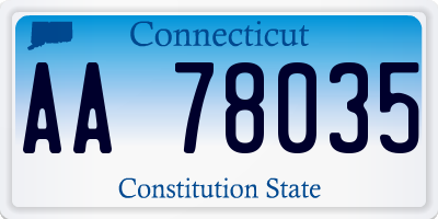 CT license plate AA78035
