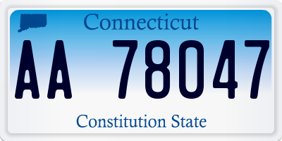 CT license plate AA78047