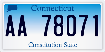 CT license plate AA78071