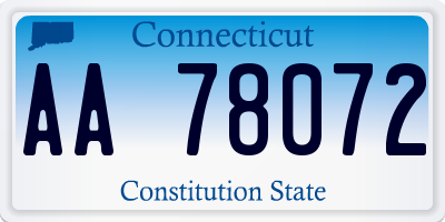 CT license plate AA78072