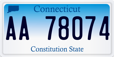 CT license plate AA78074