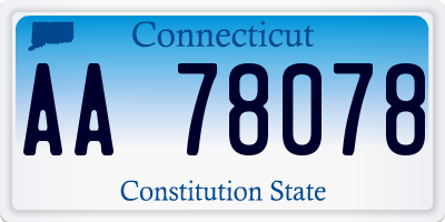 CT license plate AA78078