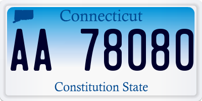 CT license plate AA78080