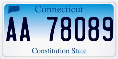 CT license plate AA78089