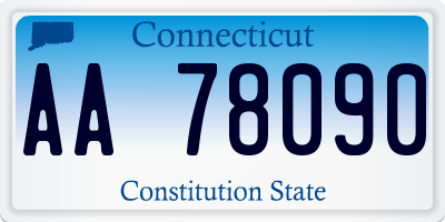 CT license plate AA78090