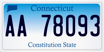 CT license plate AA78093