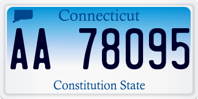 CT license plate AA78095