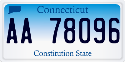 CT license plate AA78096