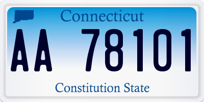 CT license plate AA78101
