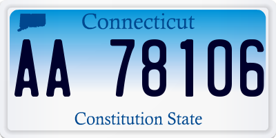 CT license plate AA78106