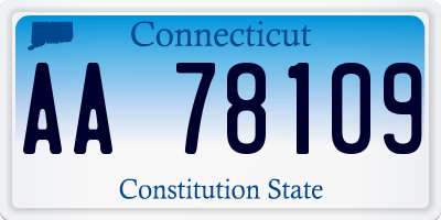 CT license plate AA78109