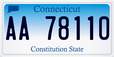 CT license plate AA78110