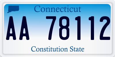 CT license plate AA78112