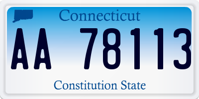CT license plate AA78113