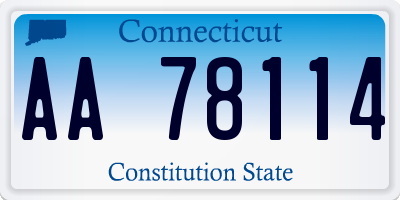CT license plate AA78114