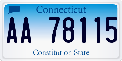 CT license plate AA78115