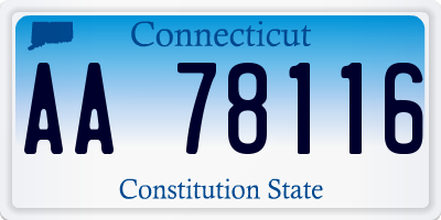 CT license plate AA78116