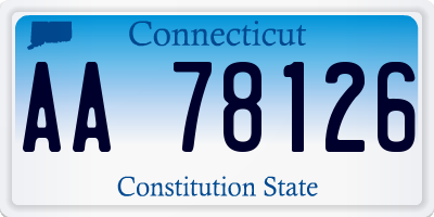 CT license plate AA78126