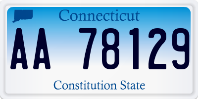 CT license plate AA78129