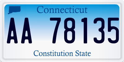 CT license plate AA78135