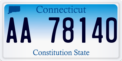 CT license plate AA78140
