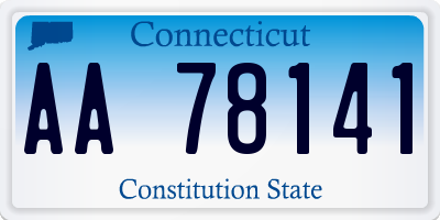 CT license plate AA78141