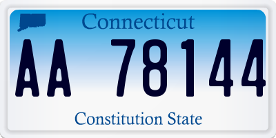 CT license plate AA78144