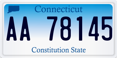 CT license plate AA78145