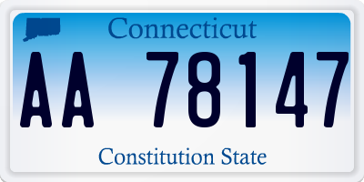CT license plate AA78147