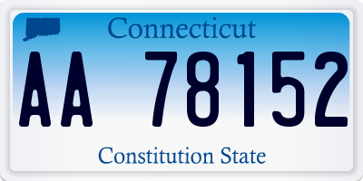 CT license plate AA78152