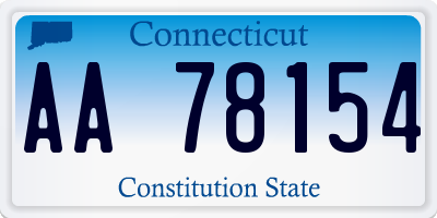 CT license plate AA78154